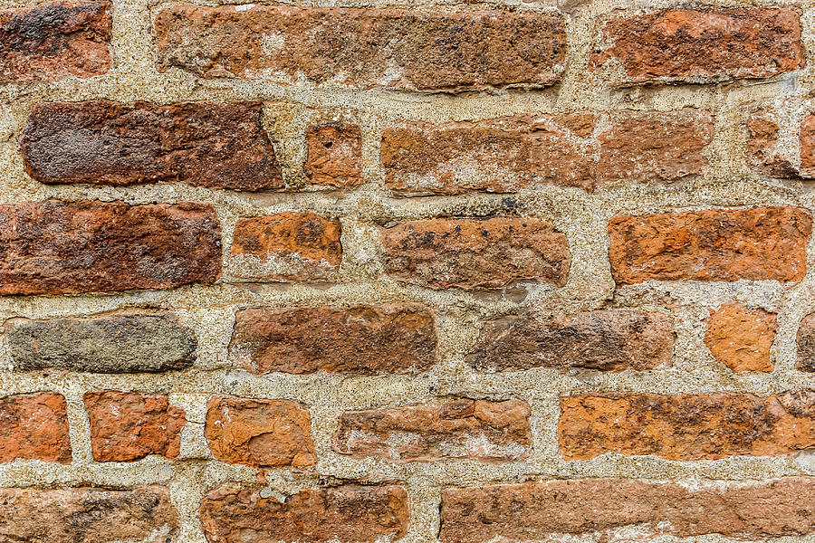Old Red Brick Wall Texture Photograph