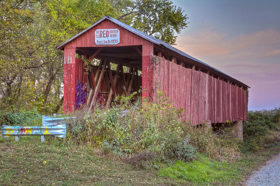 Old Red covered bridge Photograph by Jack R Perry