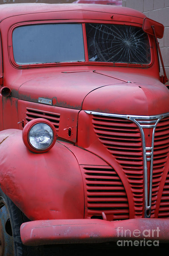 Car Photograph - Old Red Fargo by Randy Harris