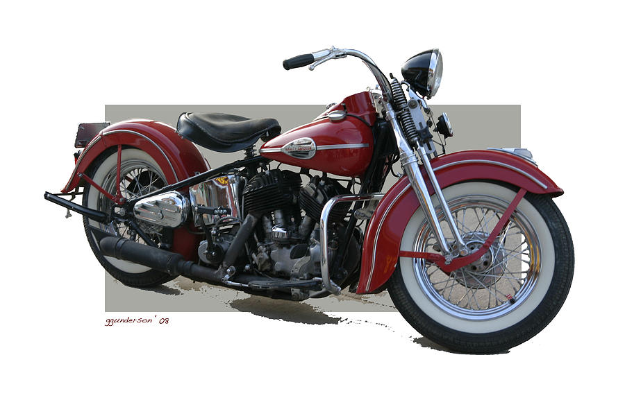 OLD RED Harley Davidson Photograph by Gary Gunderson