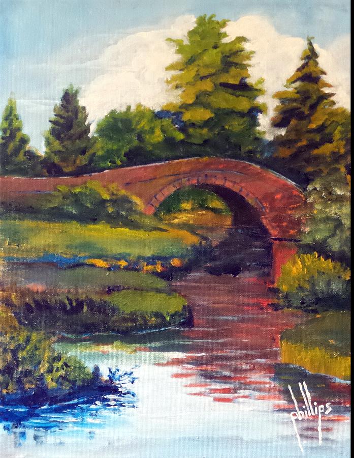 Old Red Stone Bridge Painting By Jim Phillips - Fine Art America