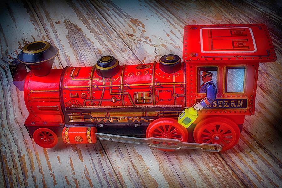 Old Red Toy Train Photograph by Garry Gay