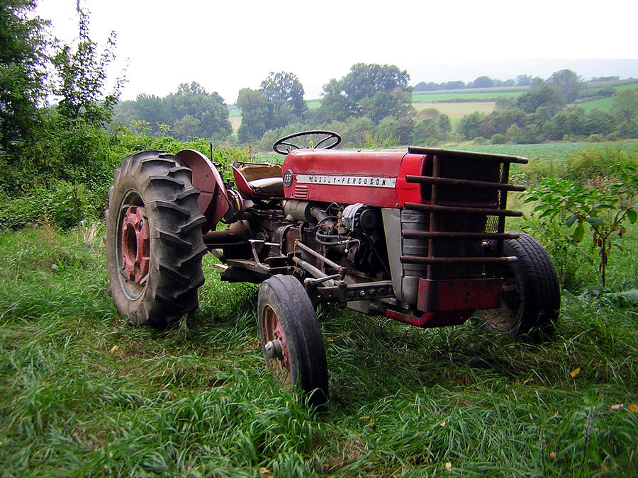 Old Red Tractor Photograph by George Jones