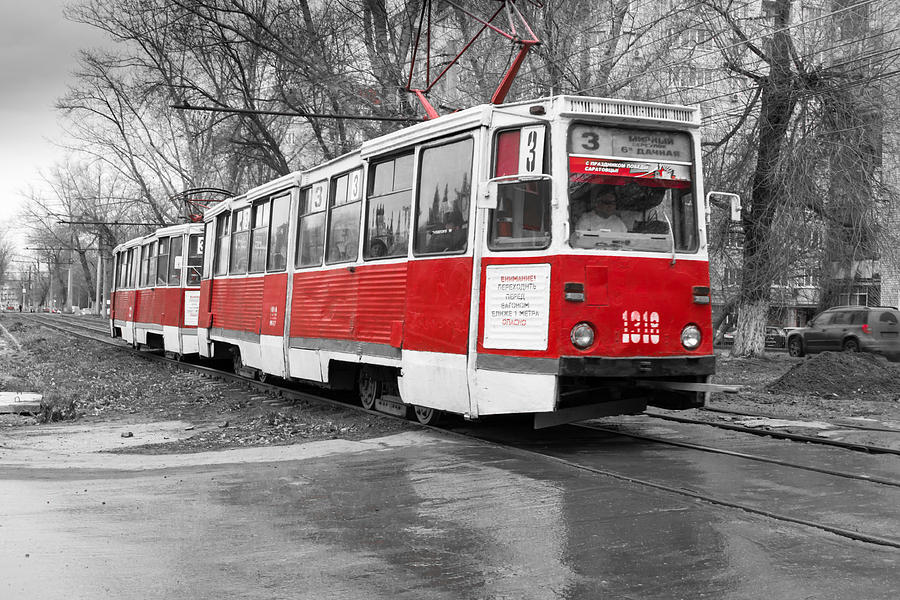 Old Red Tram Photograph by John Williams