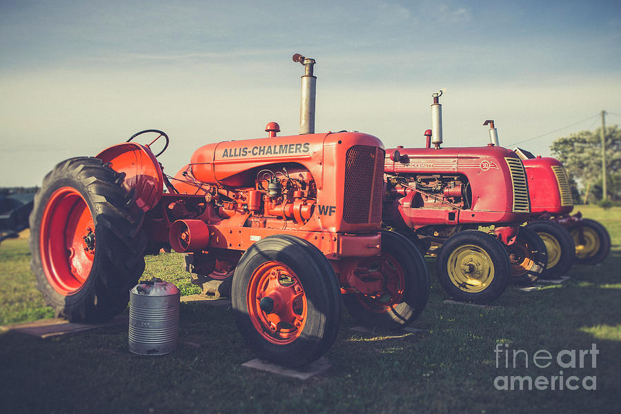 Old Red Vintage Tractors Prince Edward Island  Photograph by Edward Fielding
