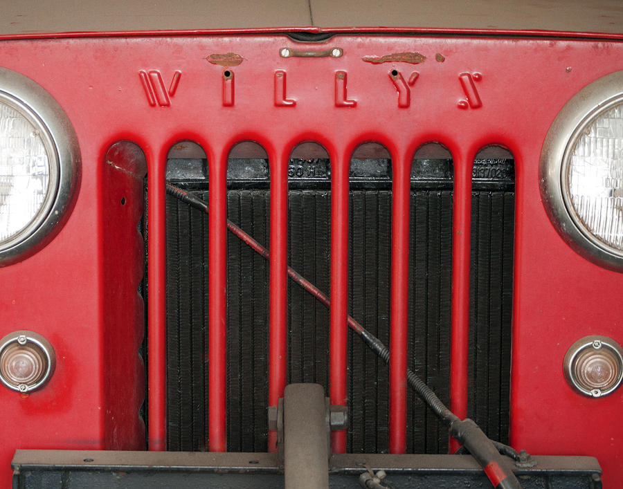 Jeep Photograph - Old Red Willy by Samantha Boehnke
