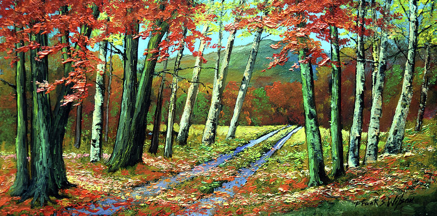 Old Road In Autumn Painting by Frank Wilson