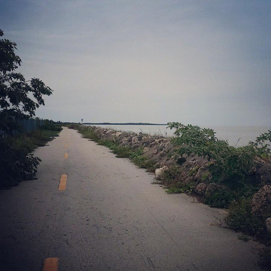 Travel Photograph - Old Roads And Ocean #keywest #travel by Sarah Marie