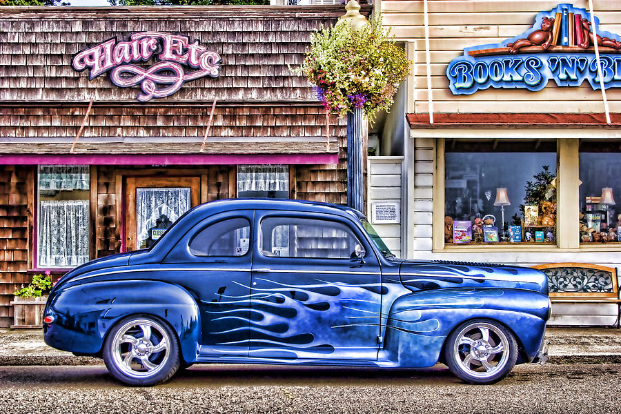 Old Roadster - Blue Photograph by Carol Leigh