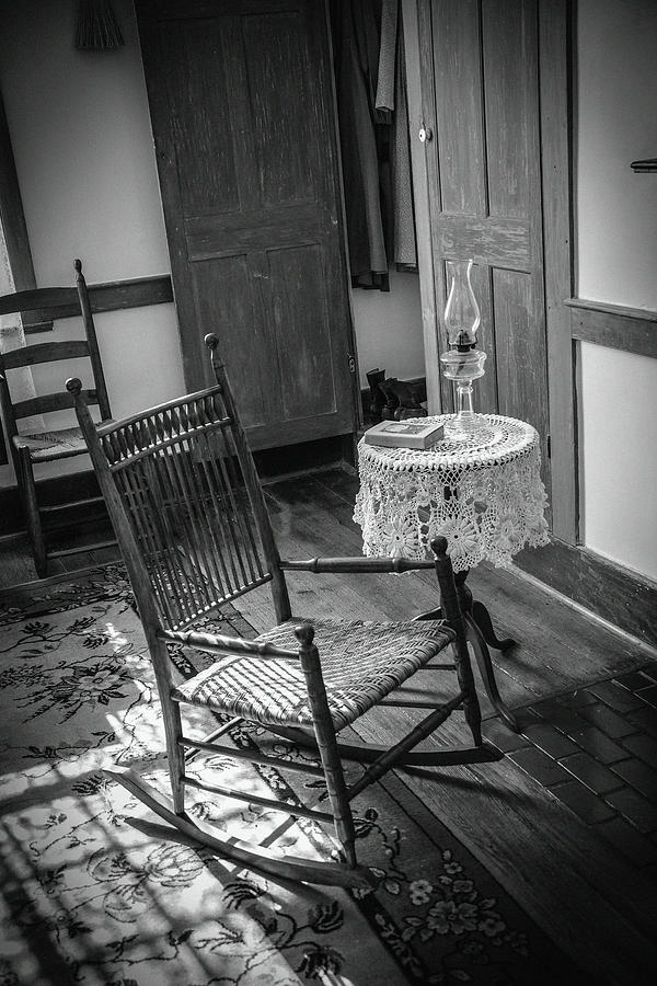 Black And White Photograph - Old Rocking Chair by Mike Landrum