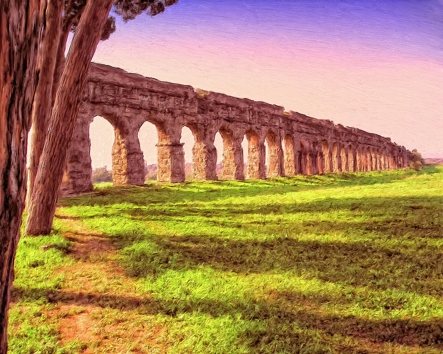 Old Roman Aqueduct Painting by Dominic Piperata