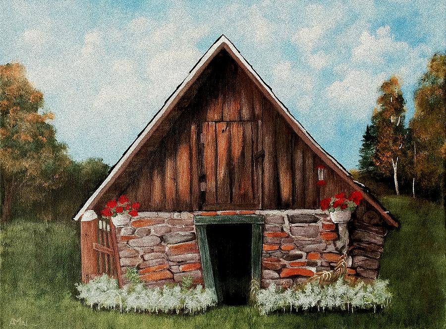 Old Root House Painting by Anastasiya Malakhova