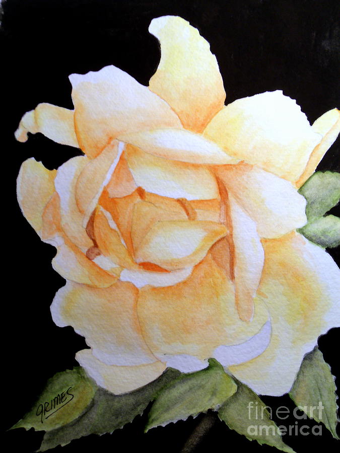 Old Rose in Yellow Painting by Carol Grimes