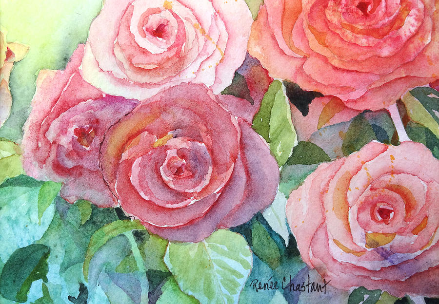 Rose Painting - Old Roses by Renee Chastant