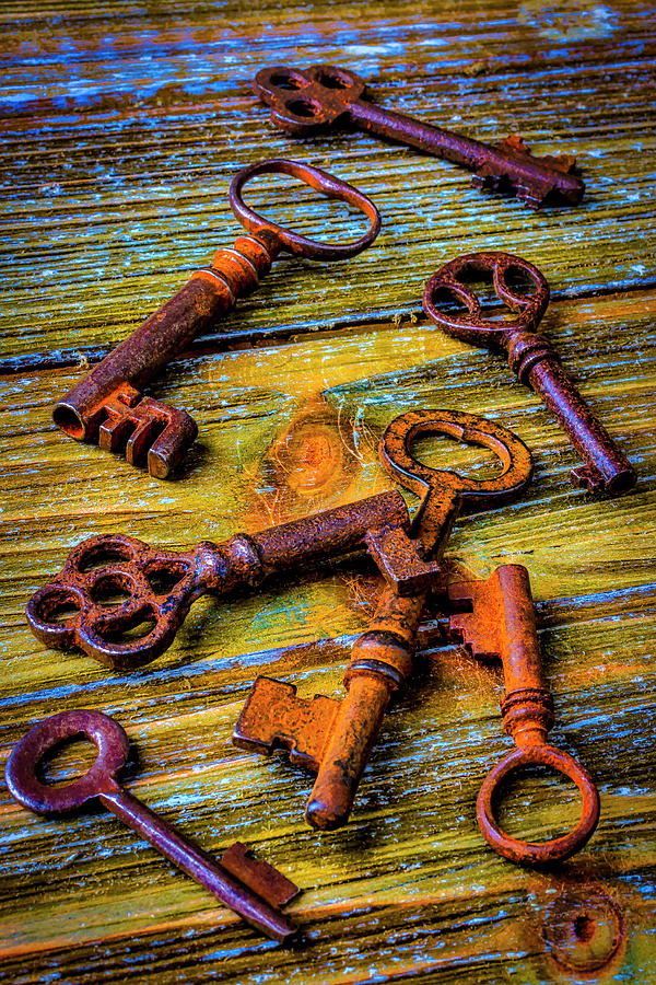 Old Rusty Colorful Skeleton Keys Photograph by Garry Gay