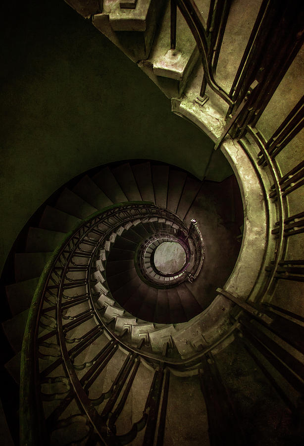Old rusty spiral staircase Photograph by Jaroslaw Blaminsky