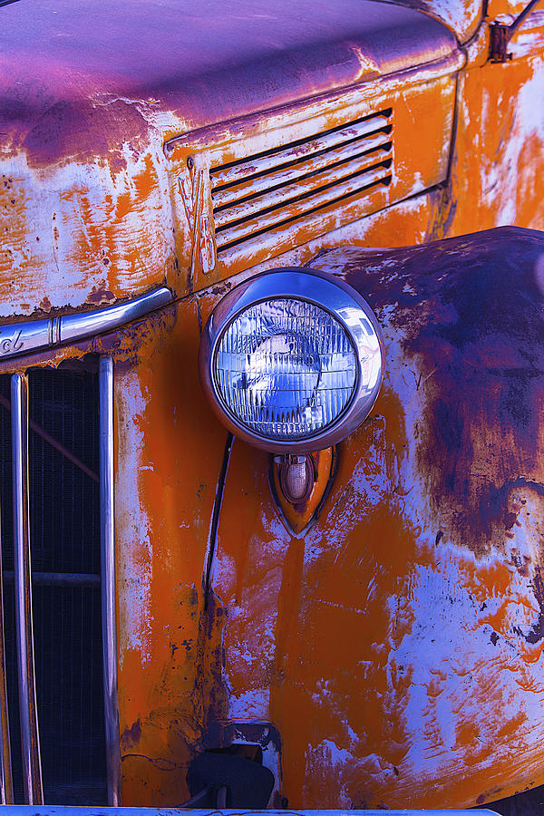 Truck Photograph - Old Rusty Truck Headlight by Garry Gay