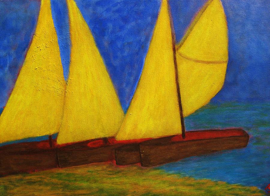 Old Sailboats Painting by John Scates