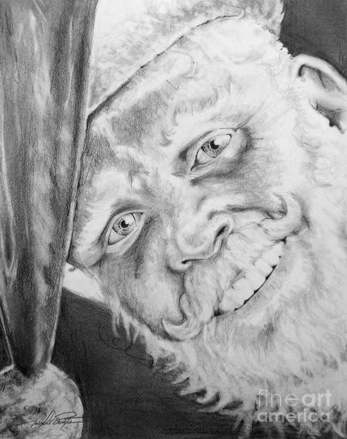 Christmas Drawing - Old Saint Nick  by Joseph Palotas