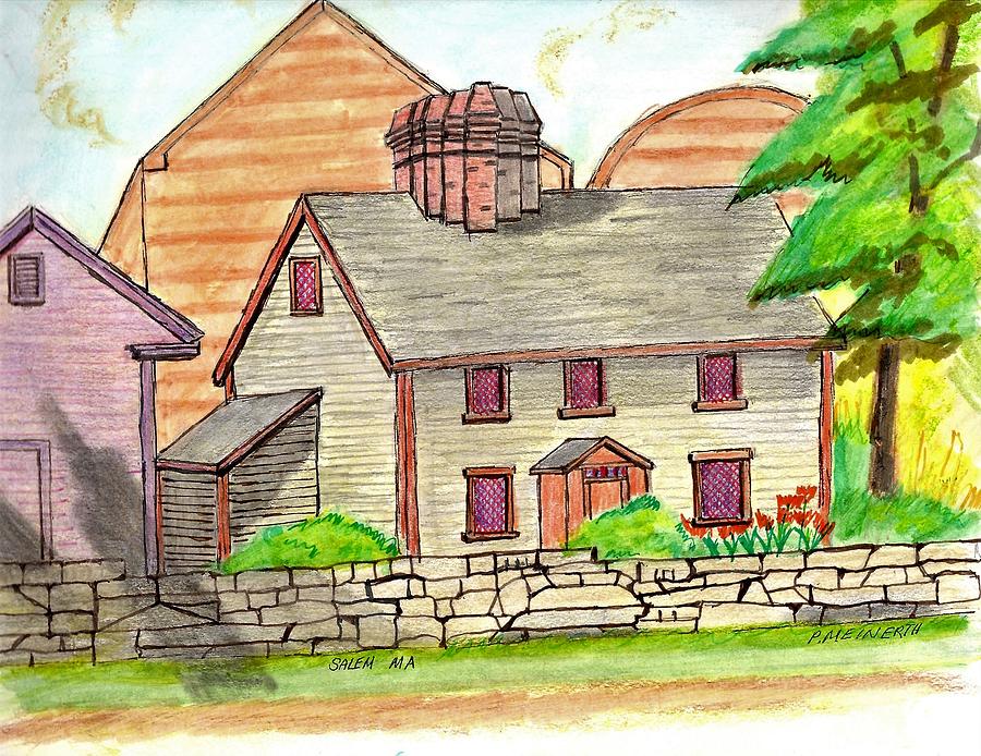 Old Salem Drawing by Paul Meinerth