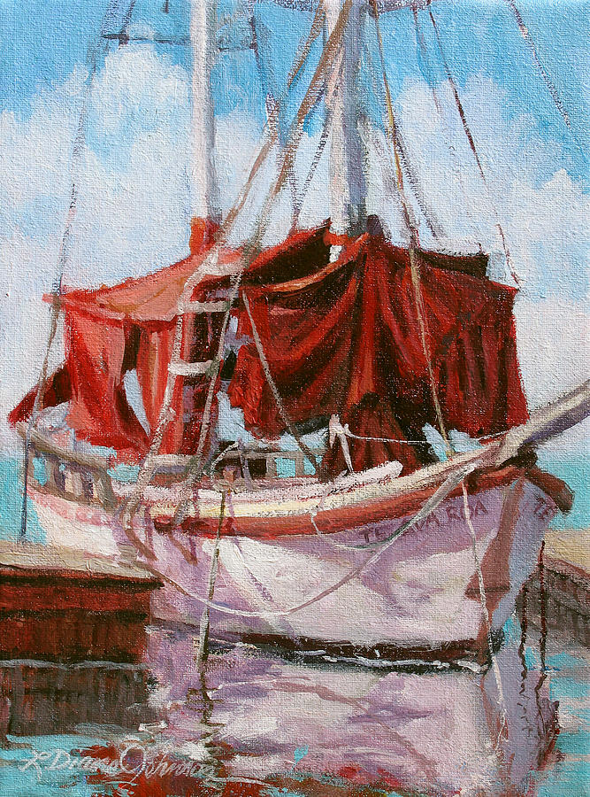 Old Boat Painting - Old Salt by L Diane Johnson
