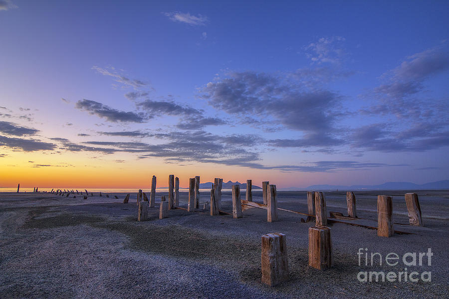 Old Saltair Posts at Sunset Photograph by Spencer Baugh