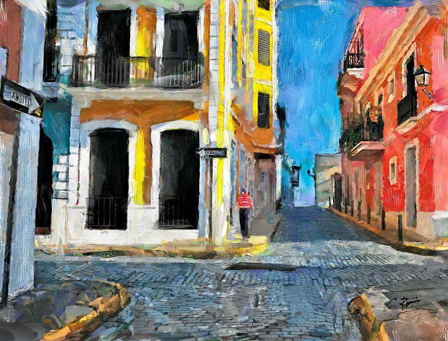 Old San Juan Digital Art by Charlie Roman