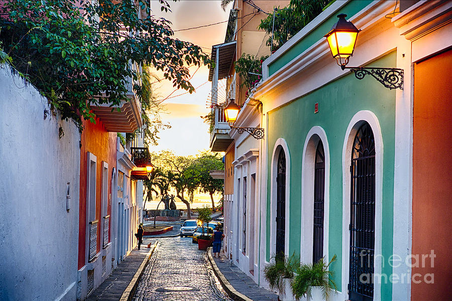 Old San Juan Sunset Glow Photograph by George Oze