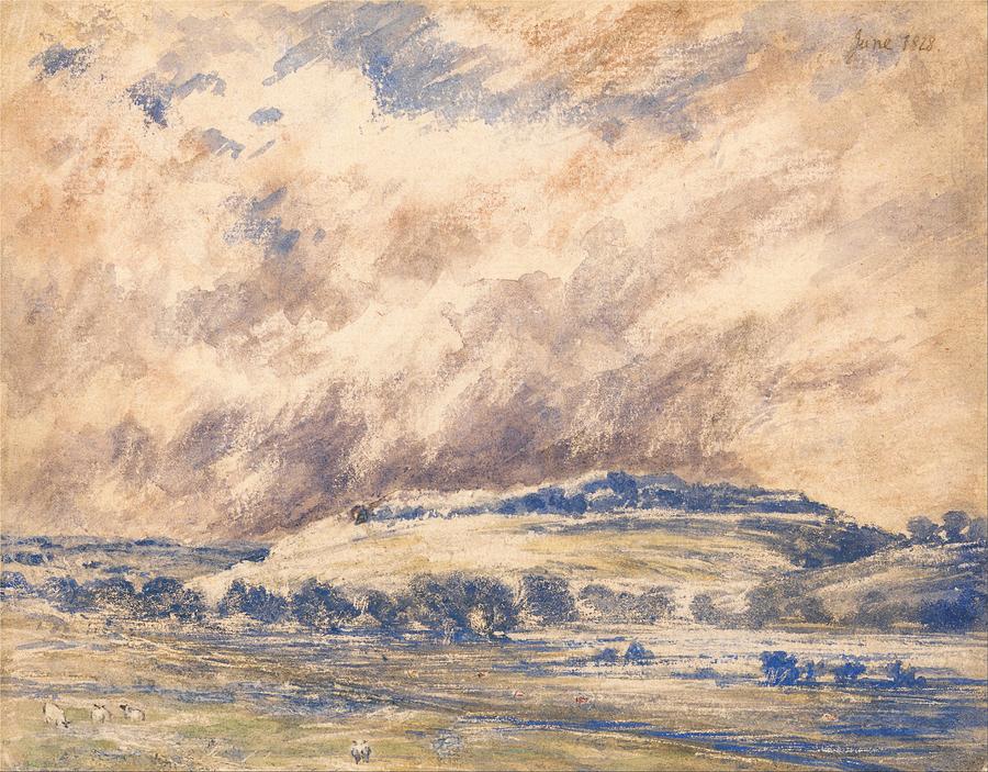 Vintage Painting - Old Sarum In A Storm by Mountain Dreams