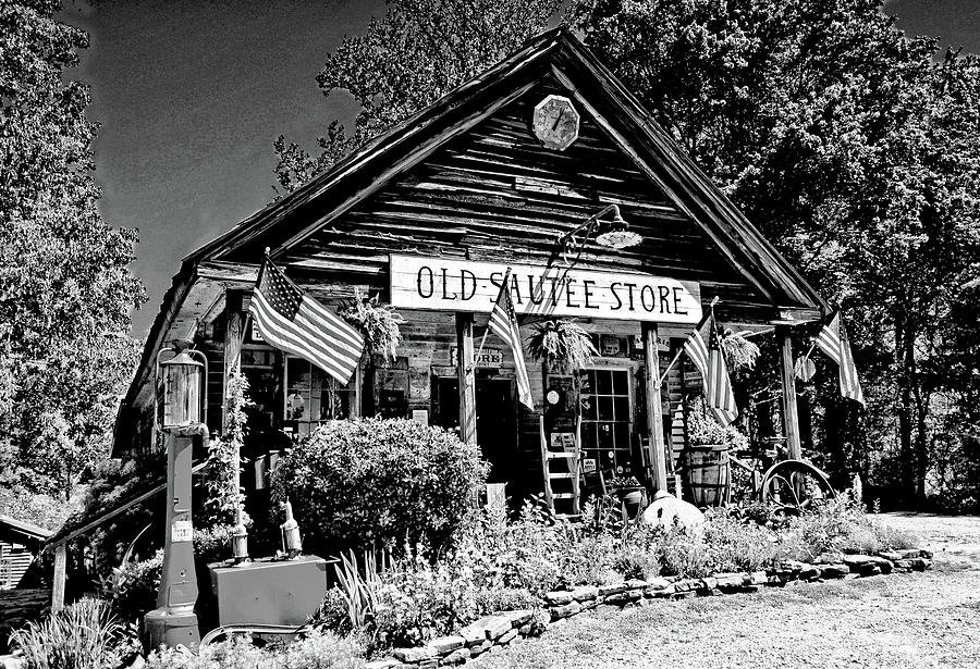 Old Sautee Store - Helen Ga 002 B W Photograph by George Bostian