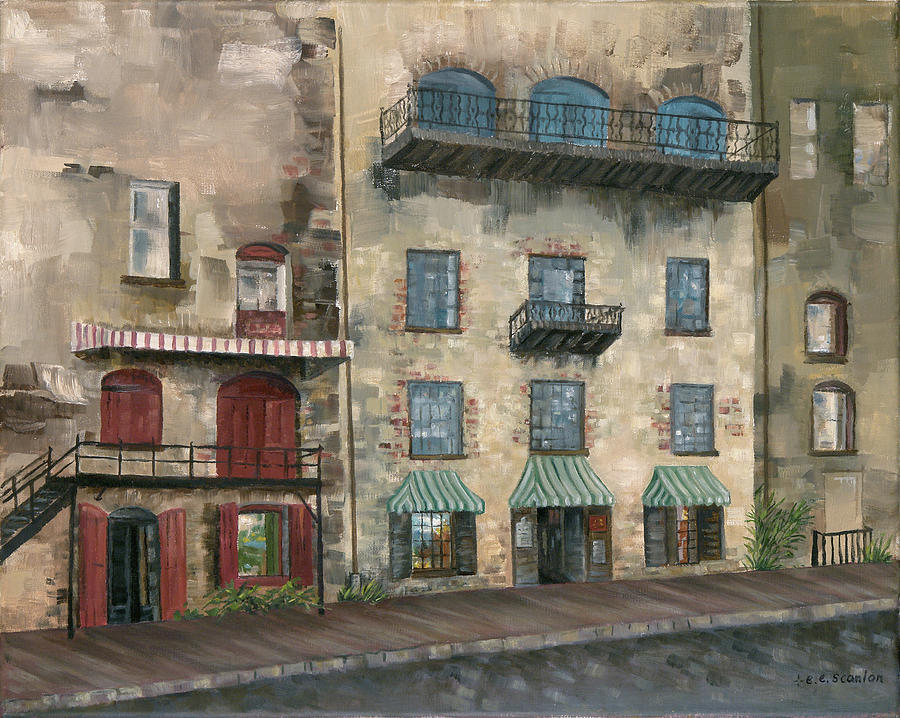 Georgia Painting - Old Savannah by E E Scanlon