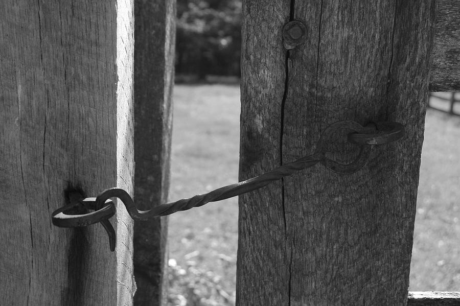 Landscape Photograph - Old School Hand Wrought Iron Gate Latch by David Dunham
