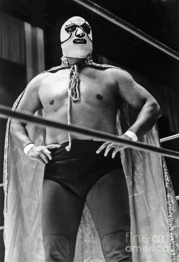 San Francisco Photograph - Old School Masked Wrestler Luchador El Halcon by Jim Fitzpatrick