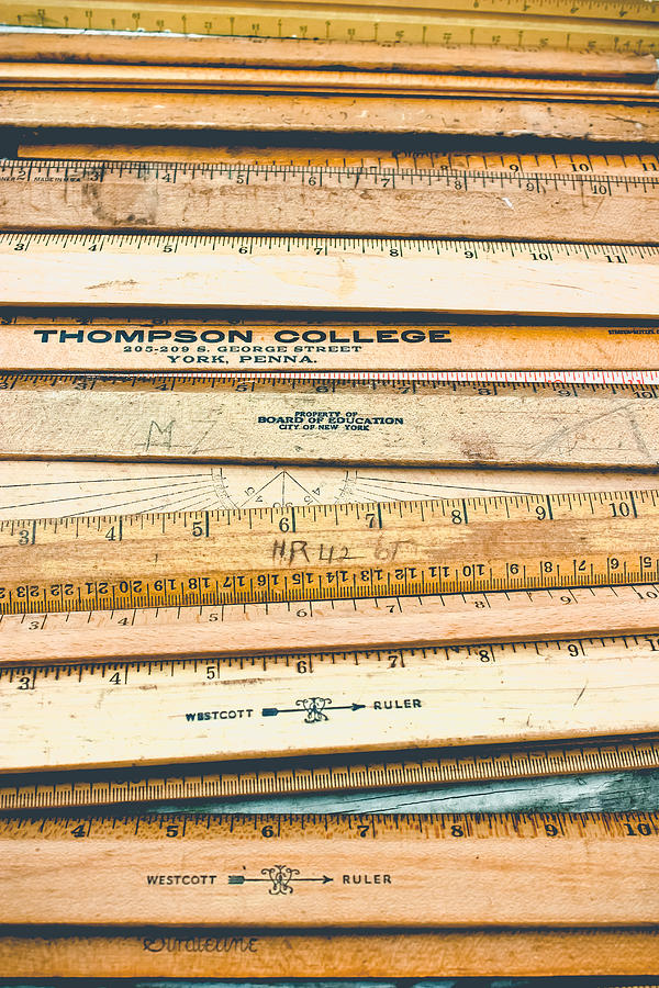 Old School - Wooden Rulers Photograph by Colleen Kammerer - Fine Art America
