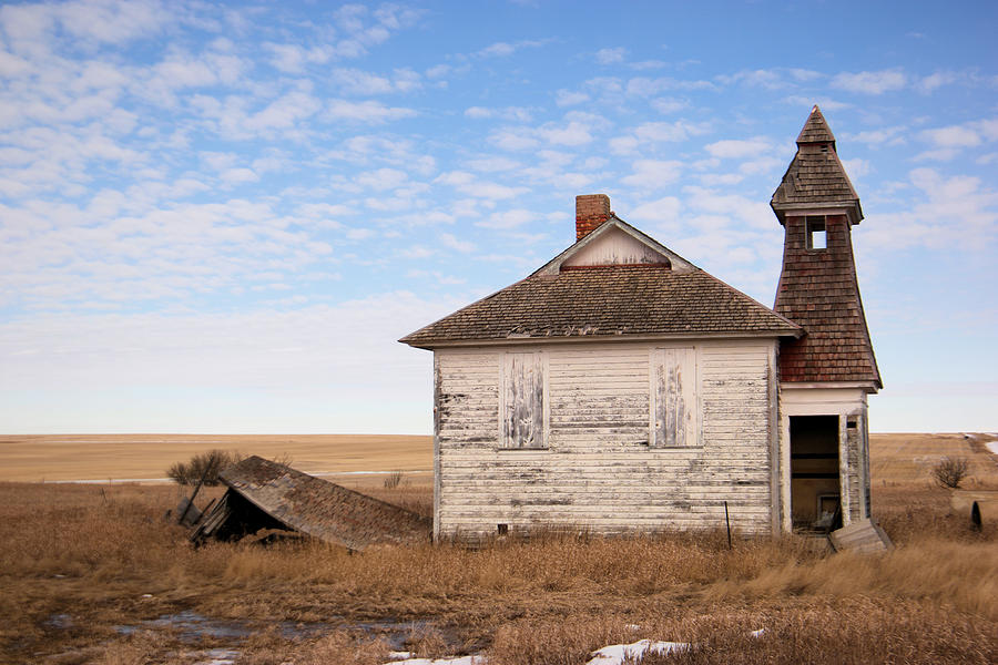 Architecture Photograph - Old Schoolhouse in North Dakota by Jeff Swan