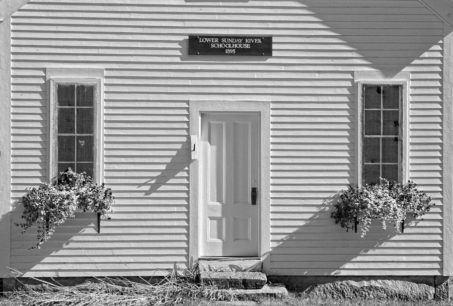 Old Schoolhouse Sunday River Maine Black and White Photograph by Keith Webber Jr