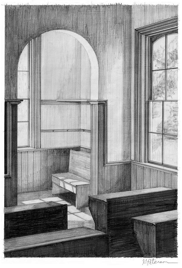 School Drawing - Old Schoolroom by Gary Peterson