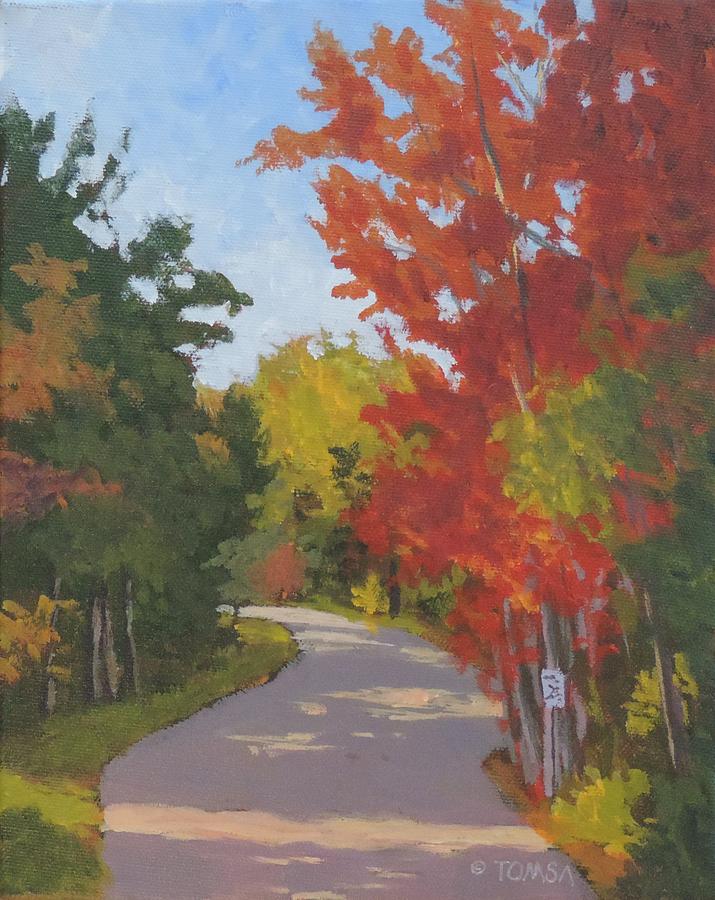 Old Scoolhouse Road Fall - Art by Bill Tomsa Painting by Bill Tomsa