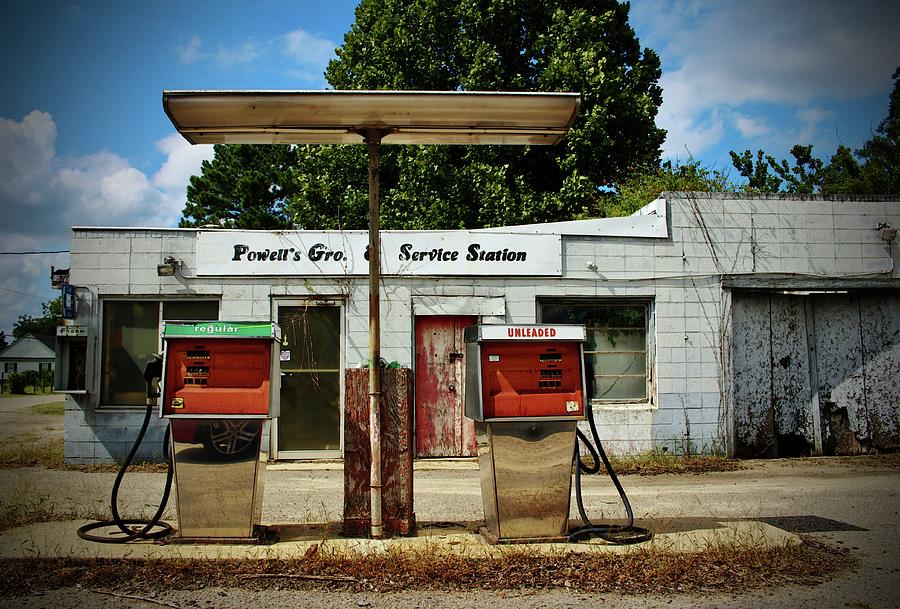 Vintage Photograph - Old Service Station by Cynthia Guinn