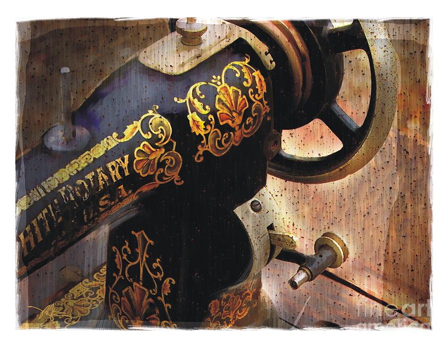 Old Sewing Machine Painting by Bob Salo