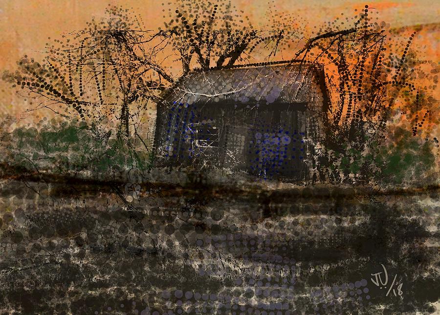 Old Shed at Sunset Mixed Media by Jim Vance