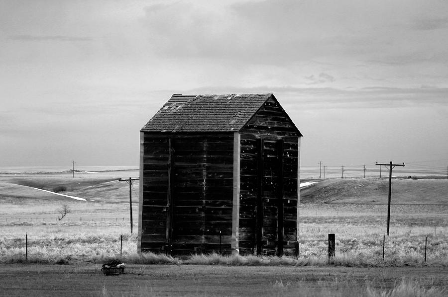 Old Shed Black And White Photograph