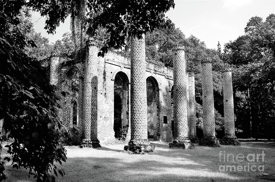 Old Sheldon Church Ruins Infrared Photograph by Dale Powell