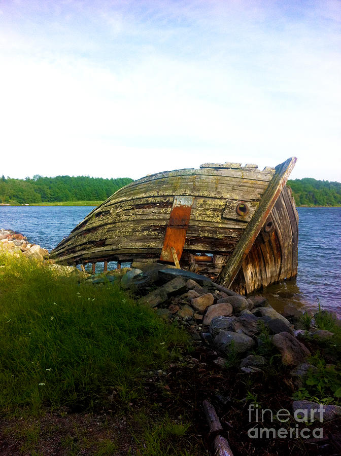 Old ship wreck in Sweden 5 Photograph by Micah May