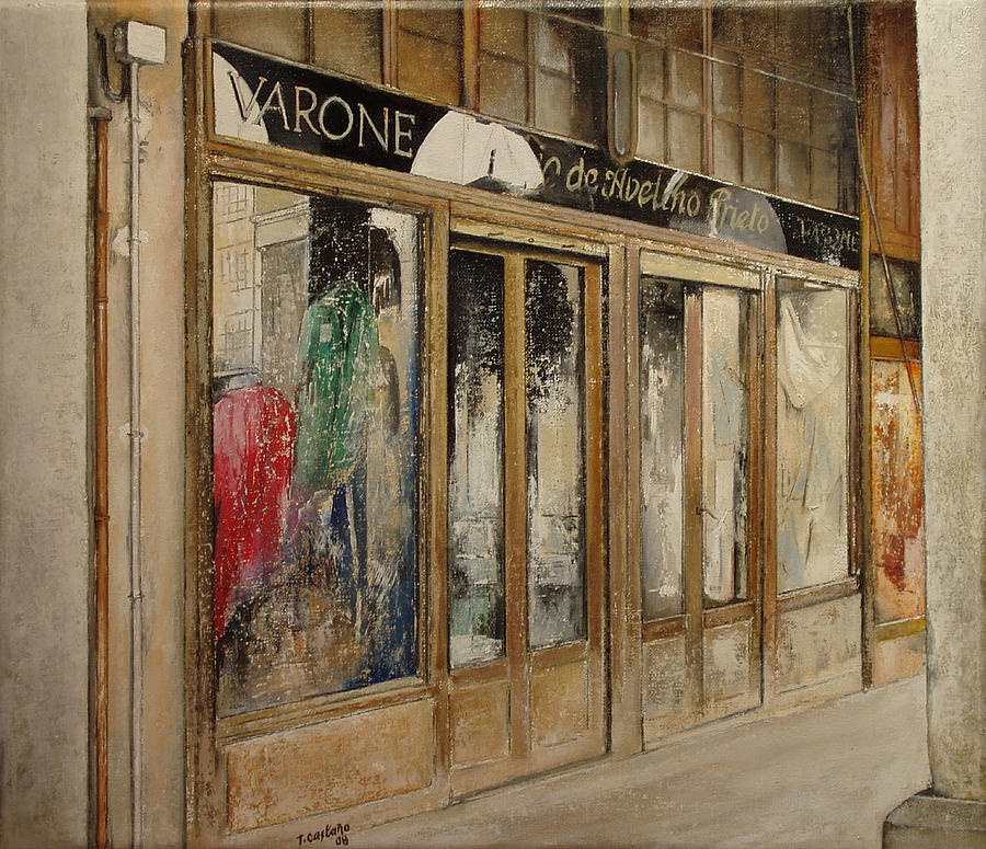 Old shop Avelino Prieto-Zamora Painting by Tomas Castano