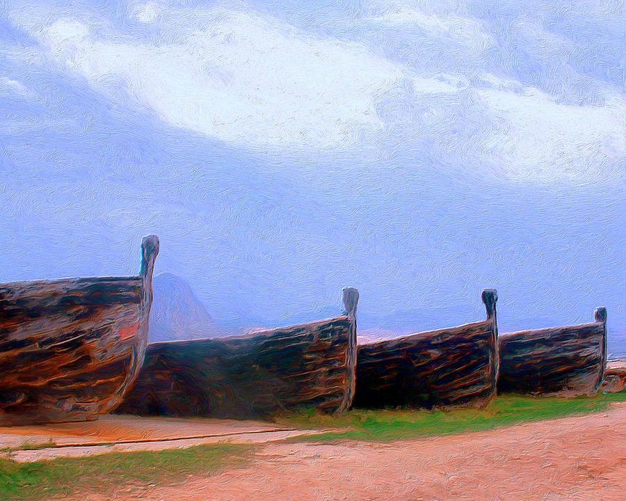 Old Sicilian Fishing Boats Painting by Dominic Piperata