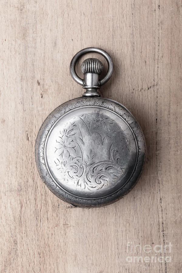 Old Silver Pocket Watch Back Photograph 