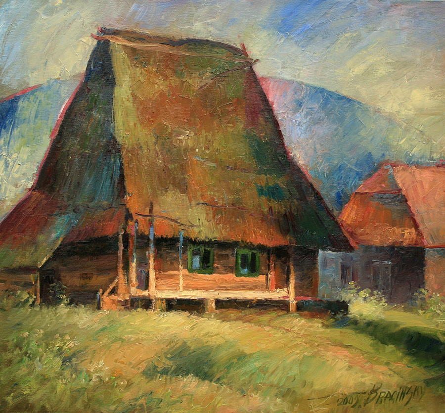 Landscape Painting - Old Small House by Arthur Braginsky