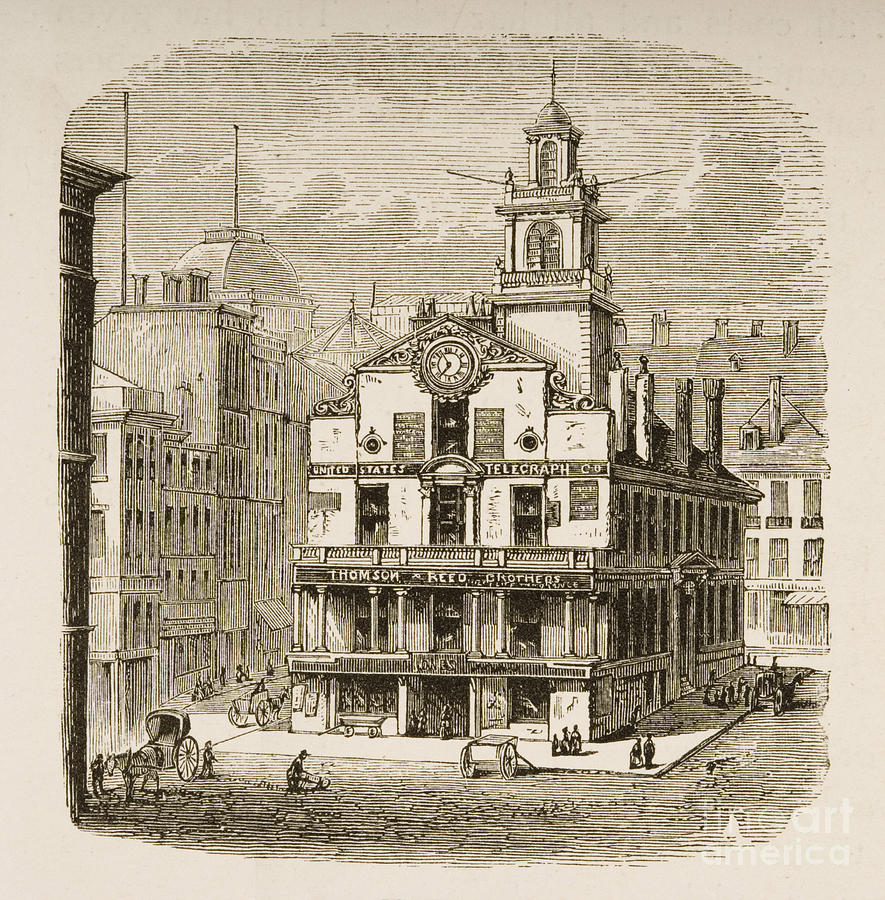 Old State House, Boston Drawing by English School