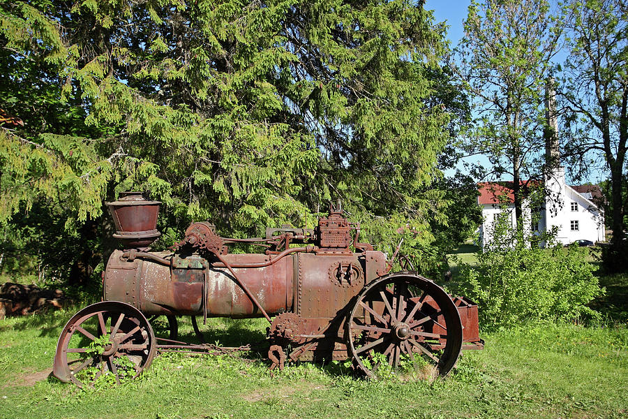 Old Steam Machine in Palmse Manor House Gardens Photograph by Aivar Mikko